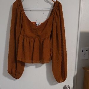 Women's Rust Orange Crop Blouse